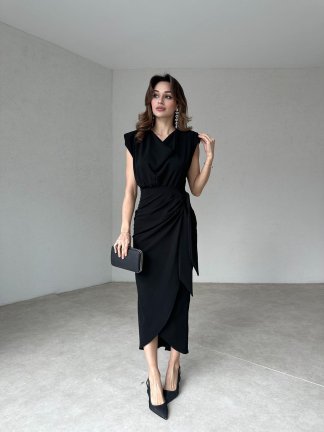 KAİSER Midi Elbise 7887 - Siyah - 2