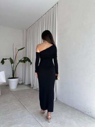KANTE Maxi Elbise 8207 - Siyah - 3