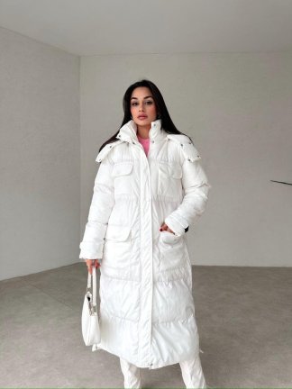 Kapüşonlu Şişme LAGOS Mont 2200 - Beyaz - 2