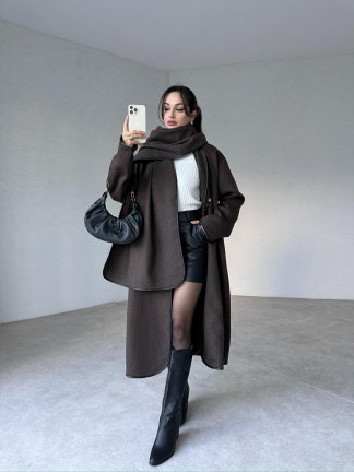 Kaşmir Kumaş IRENE Kaban 9022 - Acı Kahve - 3