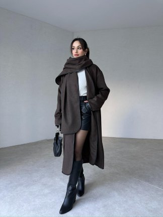 Kaşmir Kumaş IRENE Kaban 9022 - Acı Kahve - 2