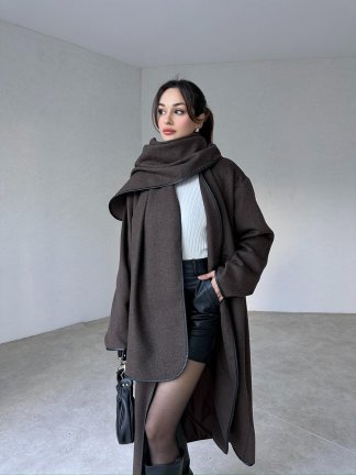 Kaşmir Kumaş IRENE Kaban 9022 - Acı Kahve 