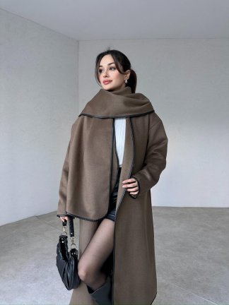 Kaşmir Kumaş IRENE Kaban 9022 - Kahverengi - 1