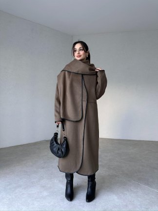 Kaşmir Kumaş IRENE Kaban 9022 - Kahverengi - 2