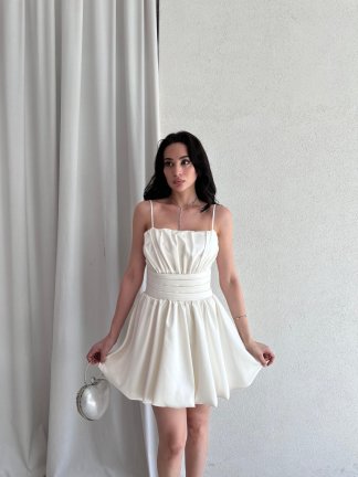 KASSİE Mini Elbise 6637 - Beyaz 