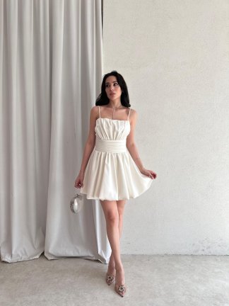 KASSİE Mini Elbise 6637 - Beyaz - 2