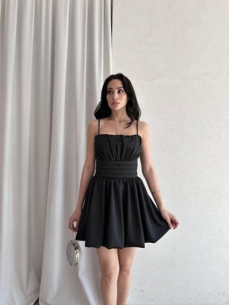 KASSİE Mini Elbise 6637 - Siyah 