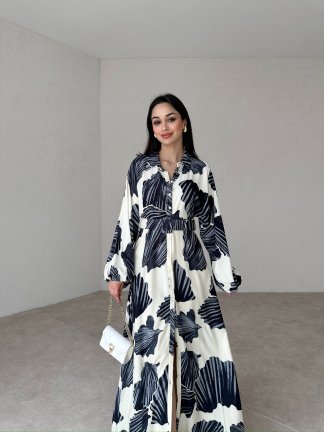 KATALİNA Maxi Elbise 5599 - Siyah - 1