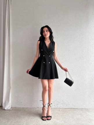 KATHİA Mini Elbise 9764 - Siyah - 2
