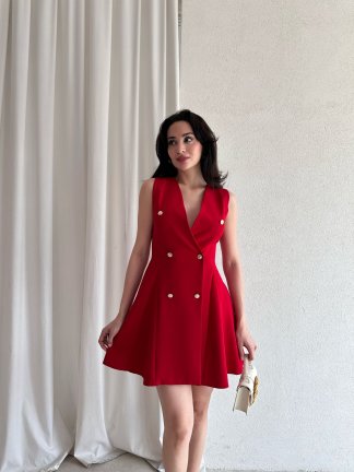 KATHİA Mini Elbise 9764 - Kırmızı 