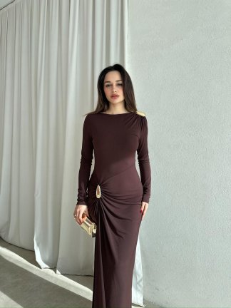 KELLY Elbise 8691 - Acı Kahve - 2