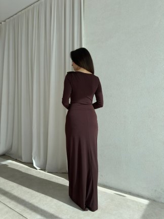 KELLY Elbise 8691 - Acı Kahve - 3