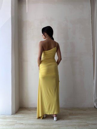 KENDALL Maxi Elbise 5539 - Sarı - 3