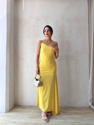 KENDALL Maxi Elbise 5539 - Sarı - 2