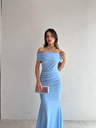 KERRY Maxi Elbise 2083 - Mavi - 1