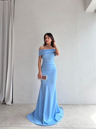 KERRY Maxi Elbise 2083 - Mavi - 2