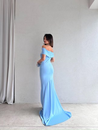 KERRY Maxi Elbise 2083 - Mavi - 3