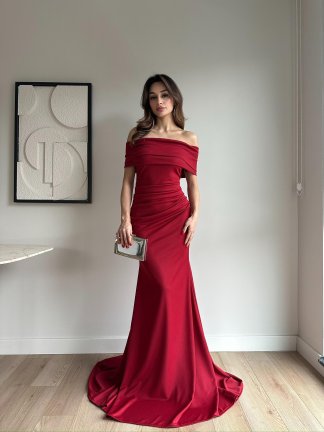 KERRY Maxi Elbise 2083 - Bordo - 3