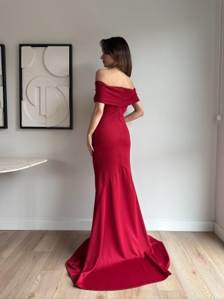 KERRY Maxi Elbise 2083 - Bordo - 4