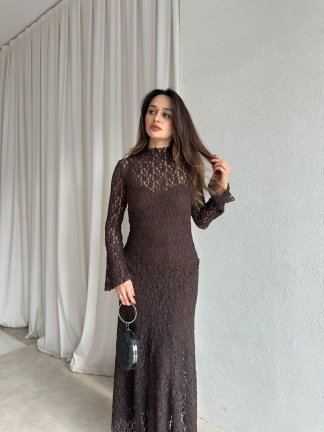 KETTY Elbise 8541 - Acı Kahve 