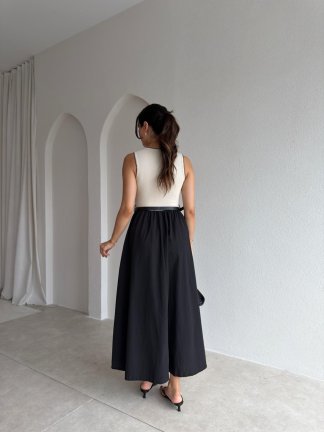 KHAİ Kemerli Midi Elbise 3060 - Siyah - 3