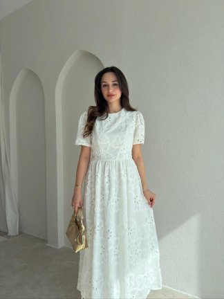 KİTY Fisto Midi Elbise 2442 - Beyaz - 1