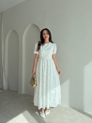 KİTY Fisto Midi Elbise 2442 - Beyaz - 2