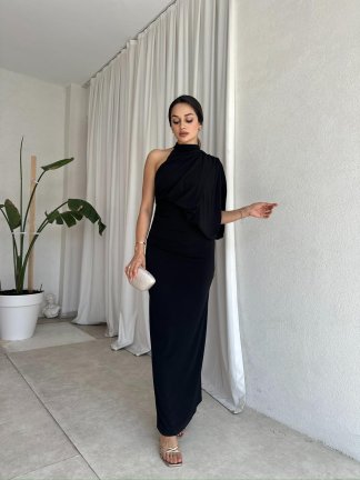  KLAUS Maxi Elbise 8267 - Siyah - 3