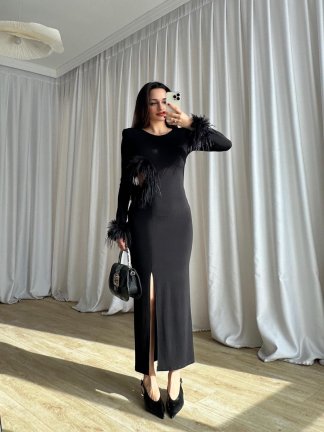 KLEİN Otriş Elbise 8729 - Siyah - 4