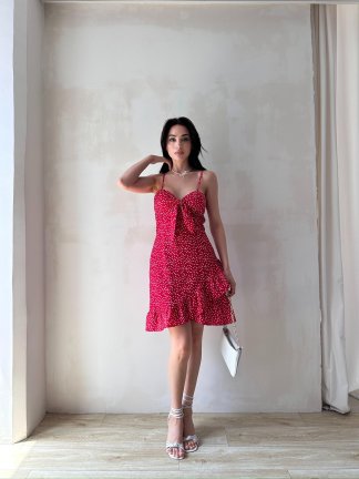 KONT Mini Elbise 3473 - Kırmızı - 2