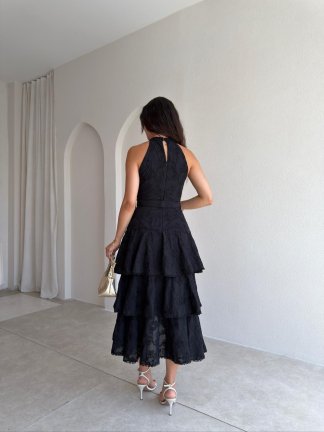 KOURTY Midi Elbise 0367 - Siyah - 3