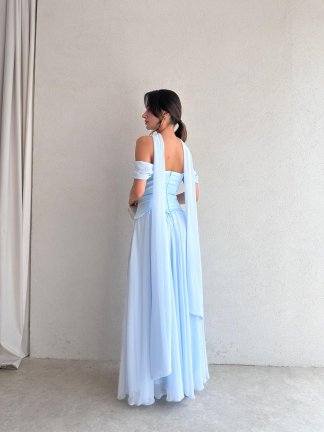 KRİSTOF Maxi Elbise 5113 - Mavi - 3