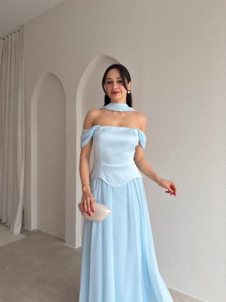 KRİSTOF Maxi Elbise 5113 - Mavi - 2