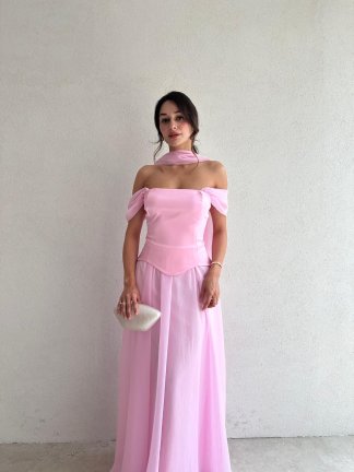 KRİSTOF Maxi Elbise 5113 - Pembe 