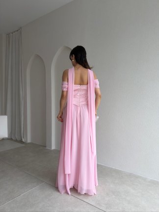 KRİSTOF Maxi Elbise 5113 - Pembe - 3