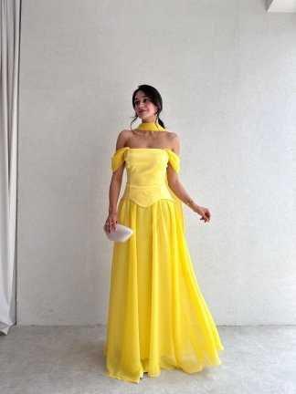 KRİSTOF Maxi Elbise 5113 - Sarı - 2