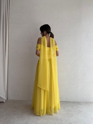 KRİSTOF Maxi Elbise 5113 - Sarı - 3