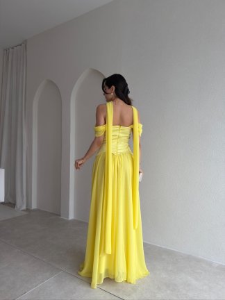 KRİSTOF Maxi Elbise 5113 - Sarı - 3