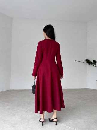  LYDİA Elbise 4818 - Bordo - 3