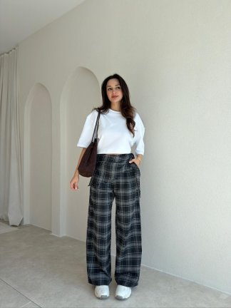 KUROX Şallı Pantolon 6870 - Siyah - 1