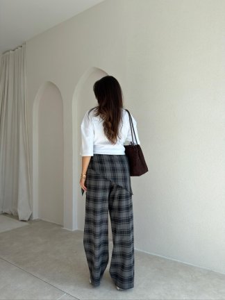 KUROX Şallı Pantolon 6870 - Gri - 3