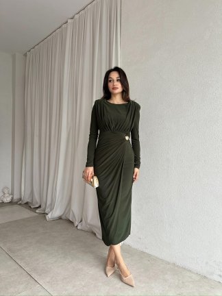 KYLİE Maxi Elbise 8464 - Haki - 2
