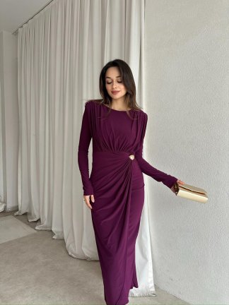 KYLİE Maxi Elbise 8464 - Mürdüm 