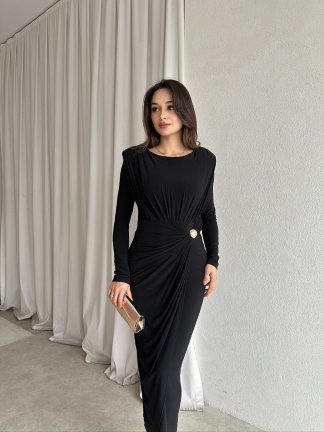 KYLİE Maxi Elbise 8464 - Siyah - 1