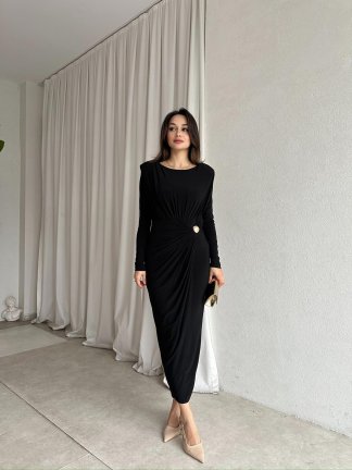 KYLİE Maxi Elbise 8464 - Siyah - 2