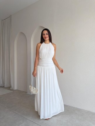 LADONİA Maxi Elbise 3058 - Beyaz 