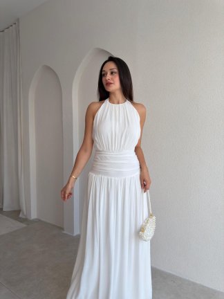 LADONİA Maxi Elbise 3058 - Beyaz - 2