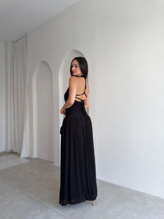 LADONİA Maxi Elbise 3058 - Siyah - 3