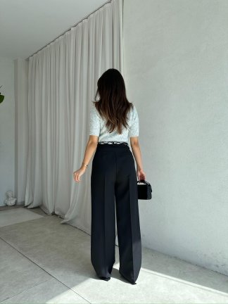  LAMİRA Kemerli Pantolon 8588 - Siyah - 4