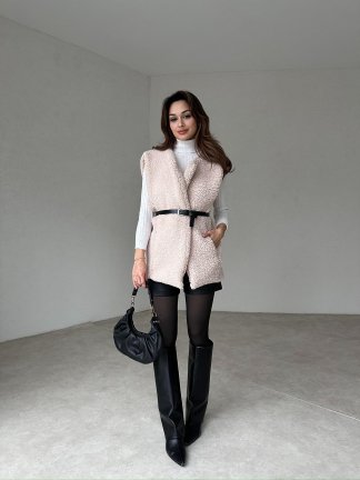 LANSTON Yelek 7487 - Krem - 2